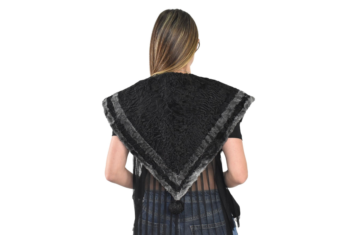 Fur Stole | Swakara Fur Stole | Natural Fur Collar | Fur Etole | Luxury Gift
