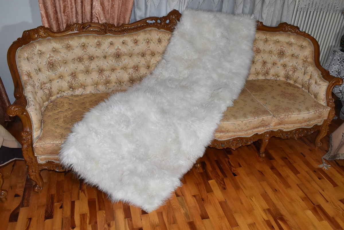 Mongolian Fur Throw | Mongolian Fur Blanket | White Mongolian lamb | Fluffy Fur blanken Ideal For Your home decor
