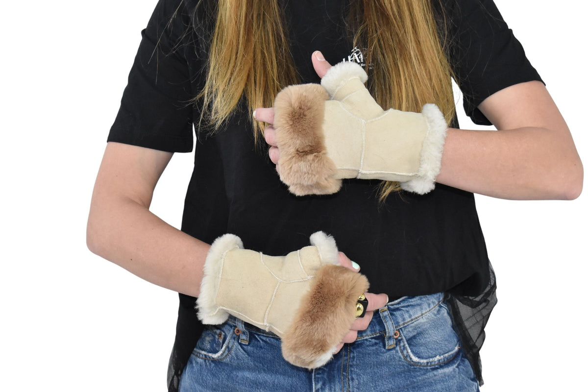 Shearling Fur Gloves , Fingerless Gloves, Winter Gloves , Women Gloves , Fur gloves, Fur Accessories , Luxury Gift