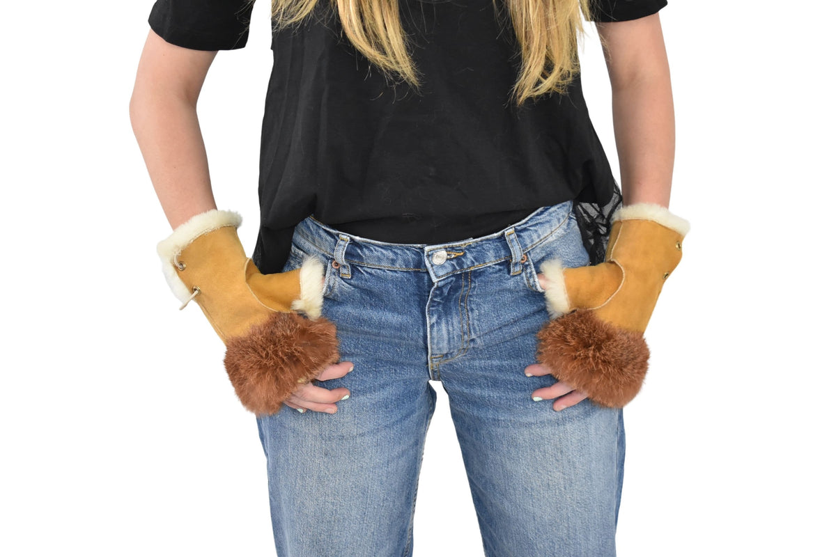 Shearling Fur Gloves , Fingerless Gloves, Winter Gloves , Women Gloves , Fur gloves, Fur Accessories , Luxury Gift