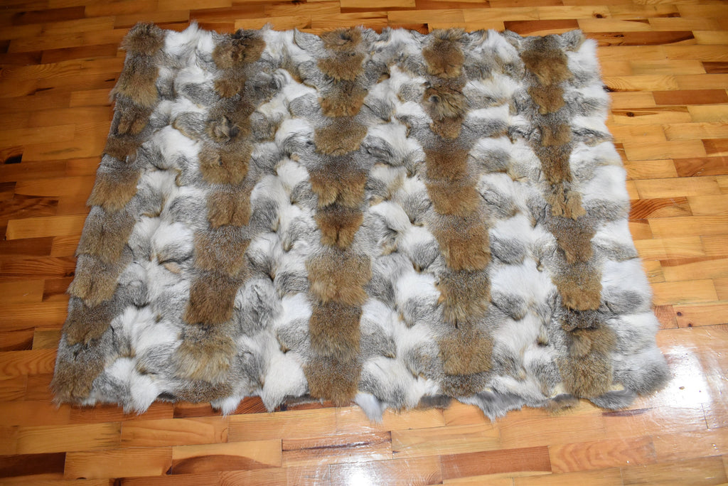 Real Coyote Fur Throw |  Natural Coyote Fur Bed Spread |  Fur Blanket | Handmade Fur Blanket