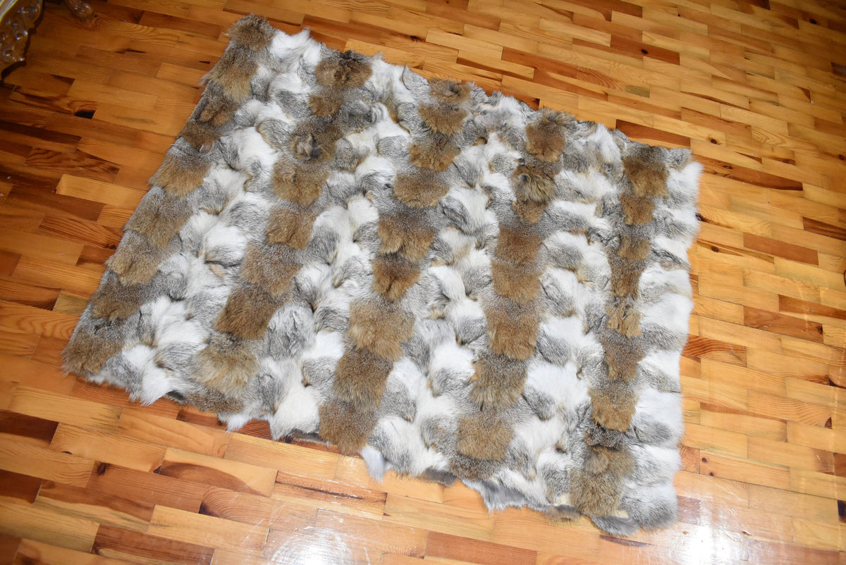 Real Coyote Fur Throw |  Natural Coyote Fur Bed Spread |  Fur Blanket | Handmade Fur Blanket