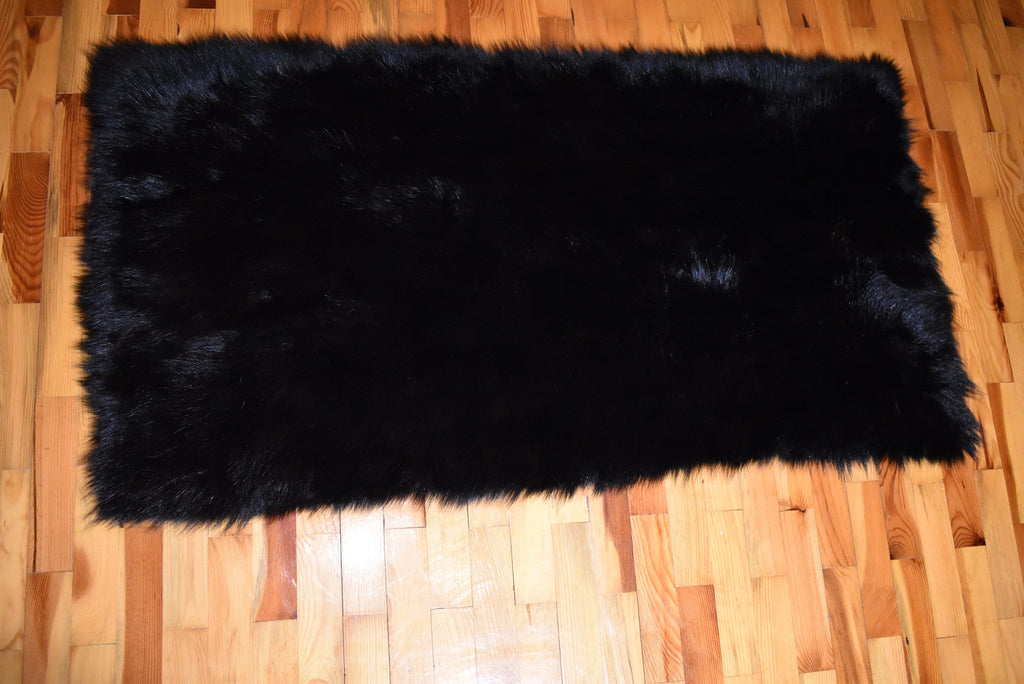 Handmade Fur  Blanket , Black Fox Fur Throw , Fur Throw bedspread ,Fur Fox blanket throw  , Home Decor