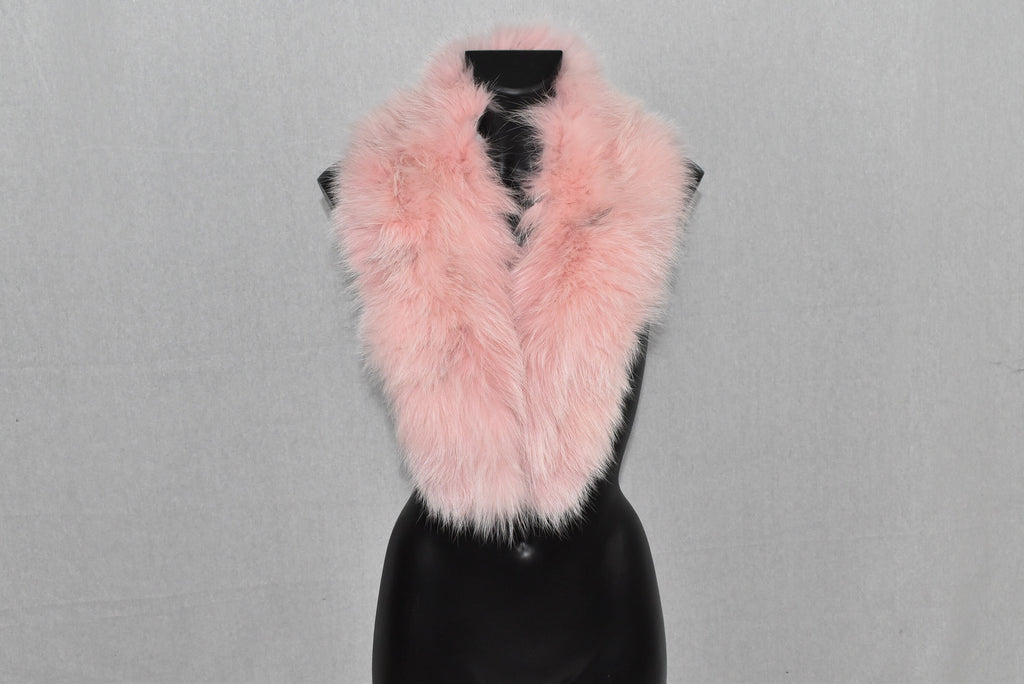 Gift For Her | Pink Fur Collar | Detachable fur collar  | Natural Fox Fur Collar | Fur Collar Jacket