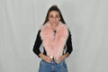 Gift For Her | Pink Fur Collar | Detachable fur collar  | Natural Fox Fur Collar | Fur Collar Jacket