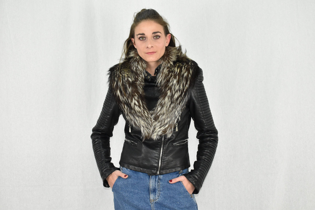 Detachable Fur Collar , Silver Fox Fur Collar , Fur Collar For leather Jackets