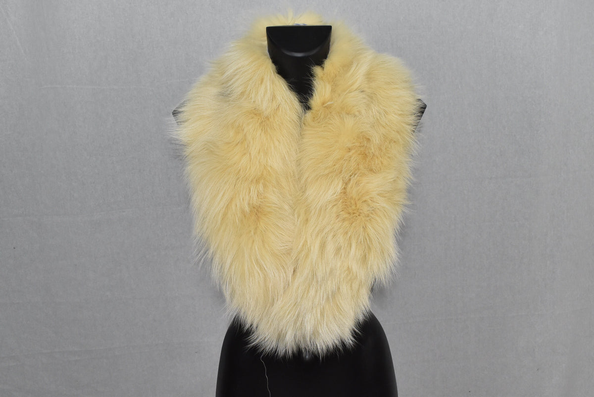 Fox Fur Collar | Detachable Fur Collar | Fox Fur Cuffs Yellow Fur Collar | Fur Scarf |  Yellow  Fur cuffs