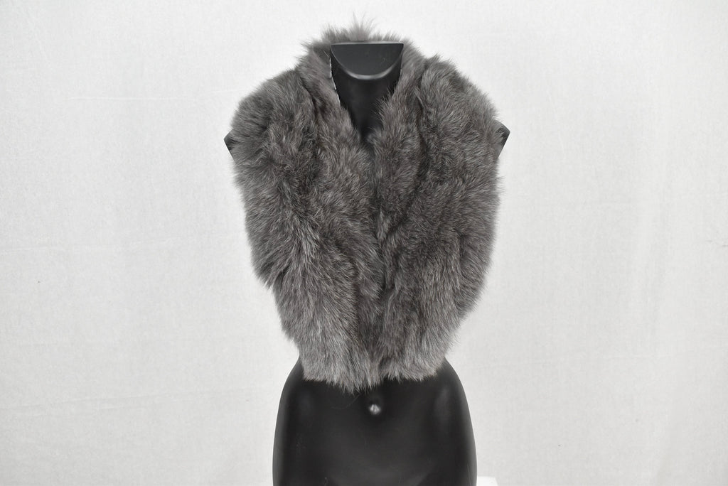 Natural Fox Fur Collar | Fox Fur Cuffs |  Detachable Gray Fur Collar | Set Of Fur Collar And Cuffs