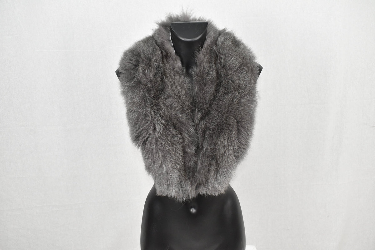 Natural Fox Fur Collar | Fox Fur Cuffs |  Detachable Gray Fur Collar | Set Of Fur Collar And Cuffs