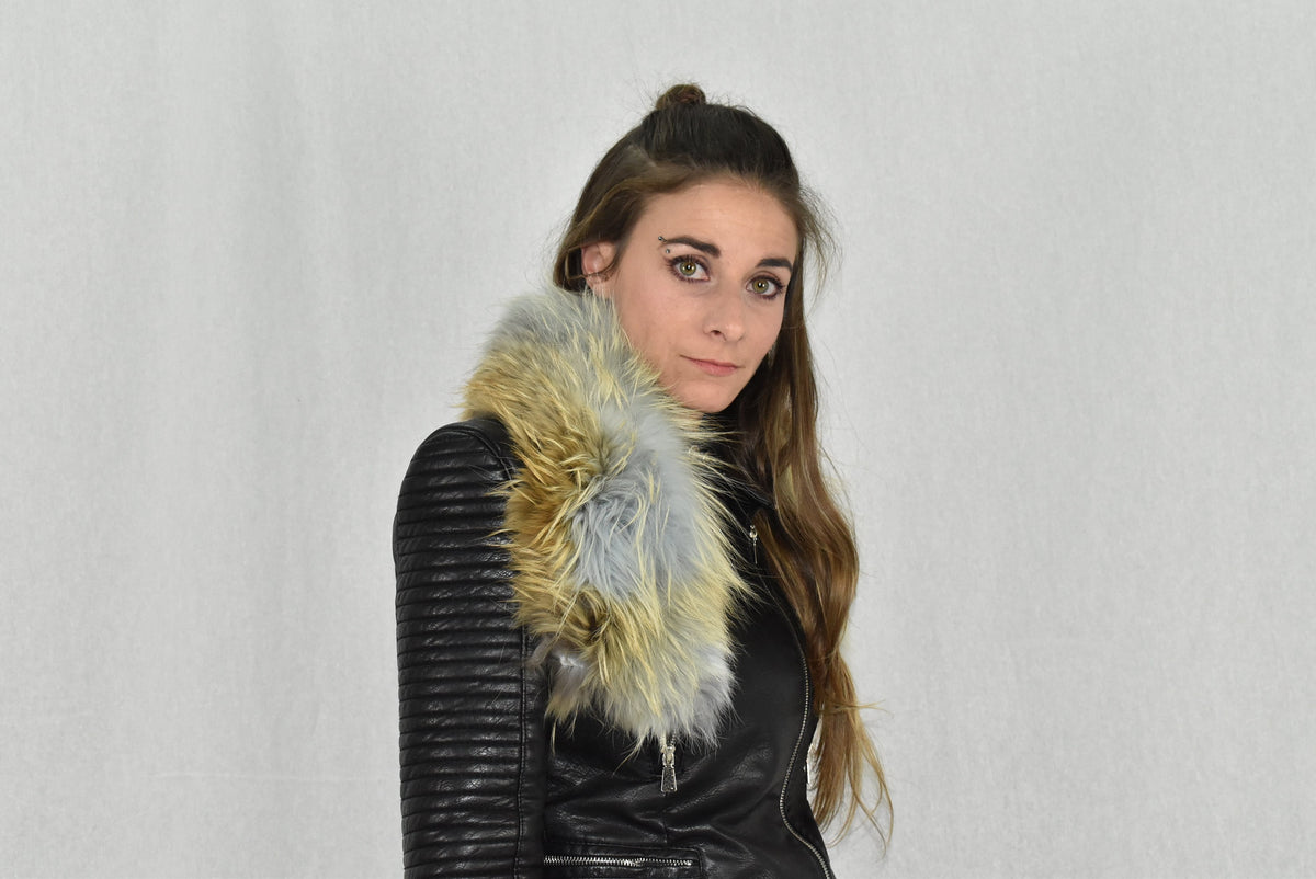Fur Collar | Fox Fur Collar Scarf  | Detachable fur collar For Leather Jacket
