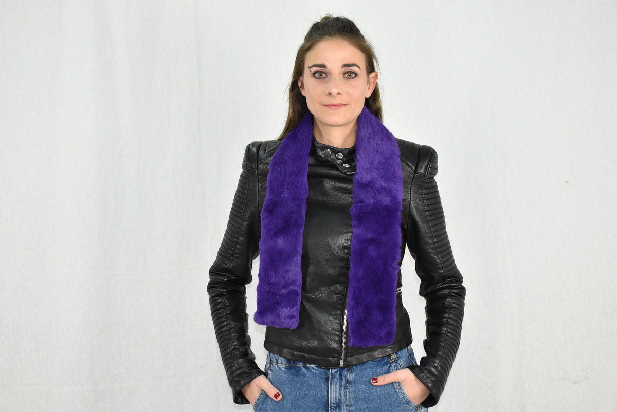 Rex rabbit  Fur Scarf , Luxury Gift , Blue Fur Neck Wrap, Winter scarf,Women chunky scarf,Real fur scarf Luxury Gift For Her