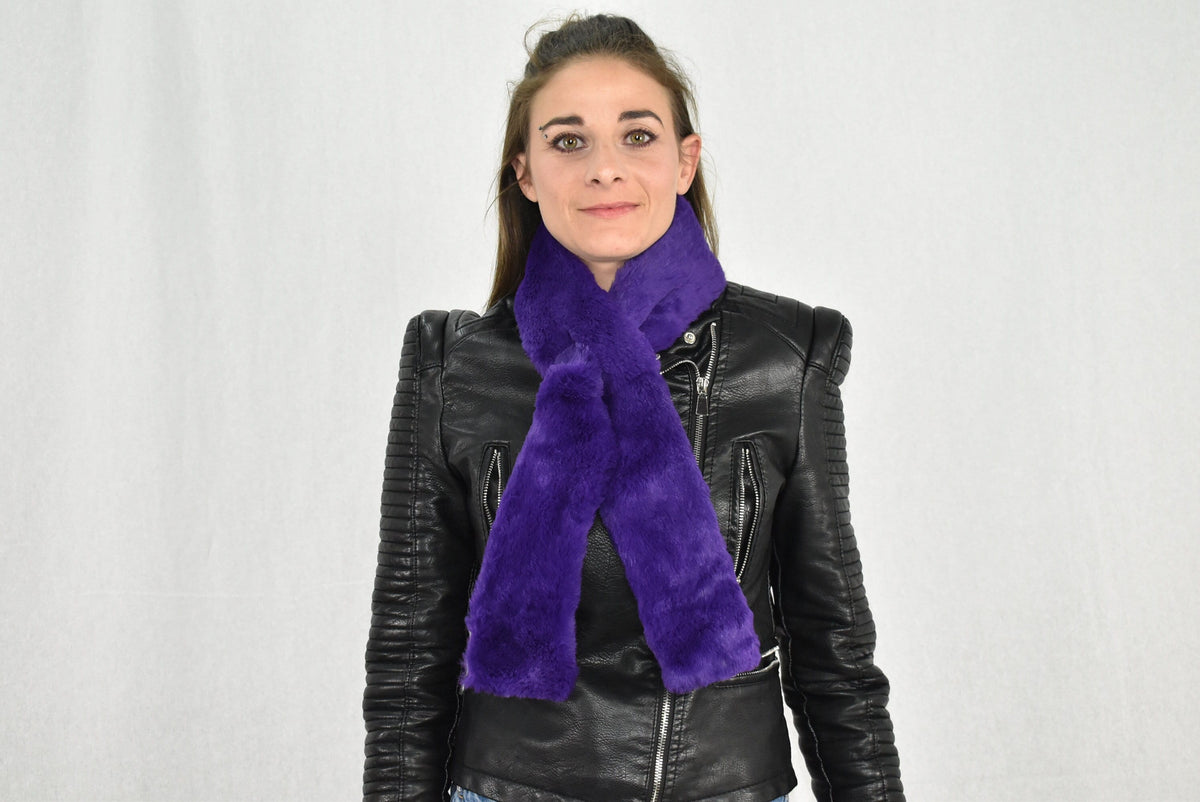 Rex rabbit  Fur Scarf , Luxury Gift , Blue Fur Neck Wrap, Winter scarf,Women chunky scarf,Real fur scarf Luxury Gift For Her