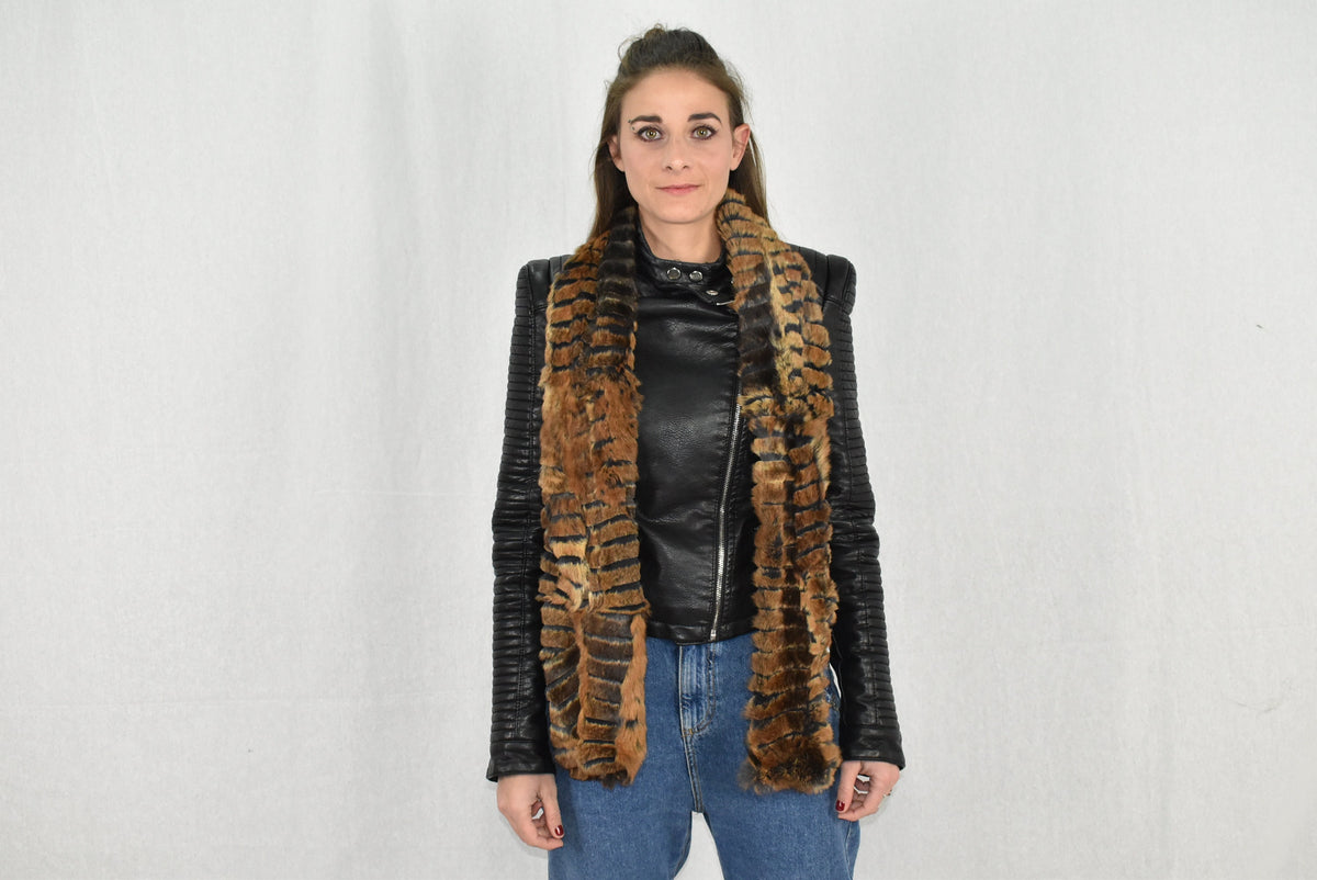 Rex rabbit  Fur Scarf , Luxury Gift , Gray Fur Neck Wrap, Winter scarf,Women chunky scarf,Real fur scarf Luxury Gift For Her