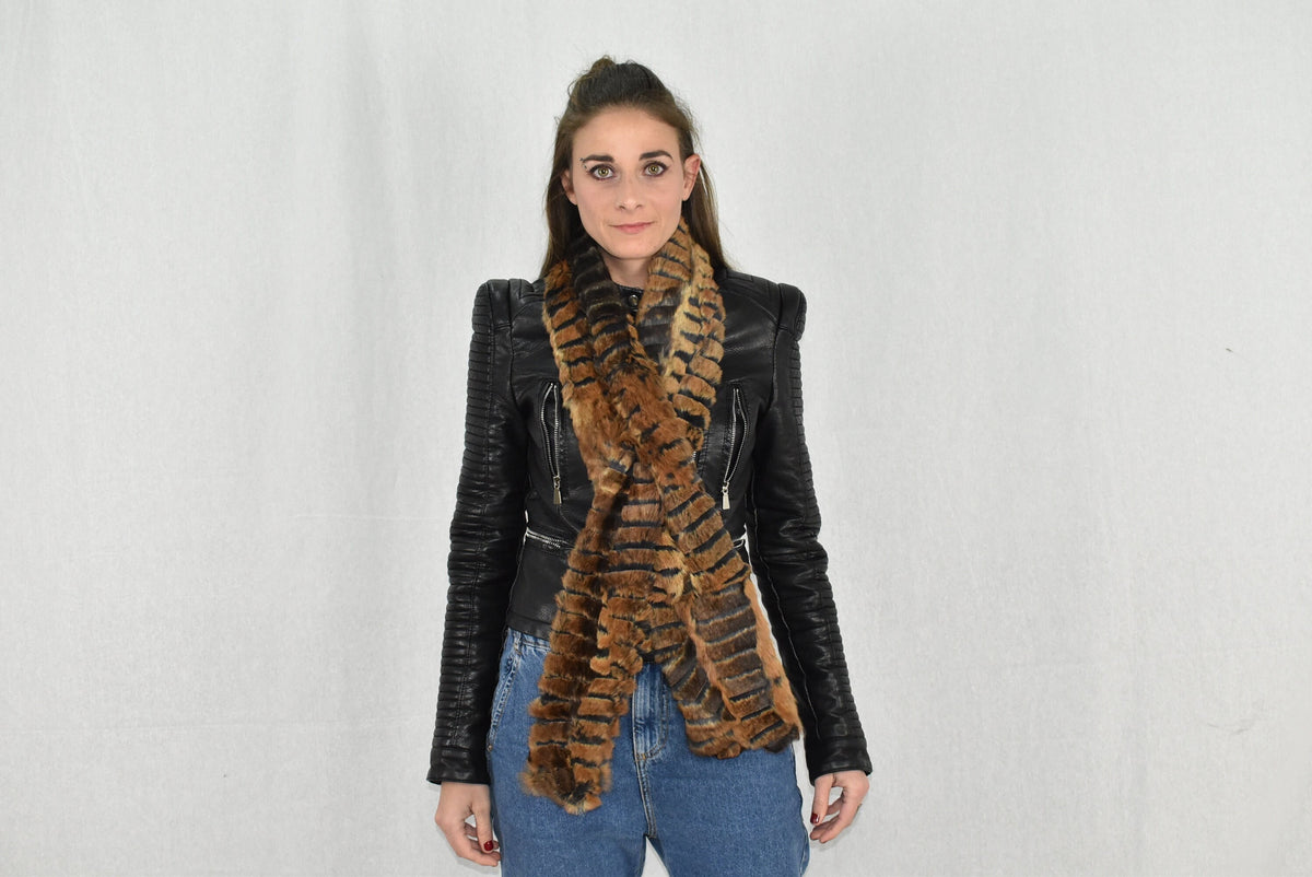 Rex rabbit  Fur Scarf , Luxury Gift , Gray Fur Neck Wrap, Winter scarf,Women chunky scarf,Real fur scarf Luxury Gift For Her