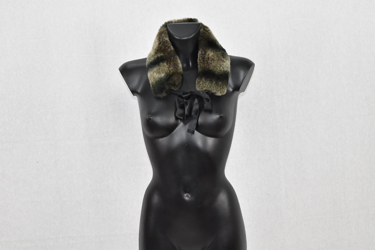 Rex rabbit Fur Collar | Natural Fur Collar | Fur Scarf With Silk Ribbon