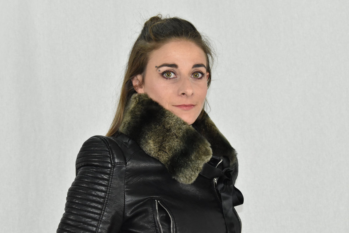 Rex rabbit Fur Collar | Natural Fur Collar | Fur Scarf With Silk Ribbon