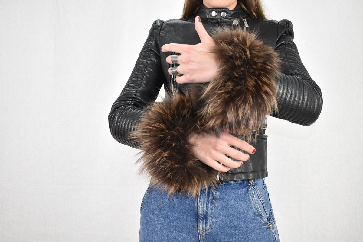 Fur Cuffs For Jacket And Coat,Fur Wrist Band, Brown Fox Fur  Cuff , Winter Coat cuffs,Detachable Fur Cuffs