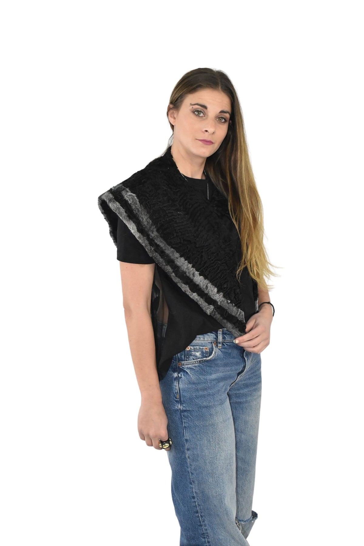 Fur Stole | Swakara Fur Stole | Natural Fur Collar | Fur Etole | Luxury Gift