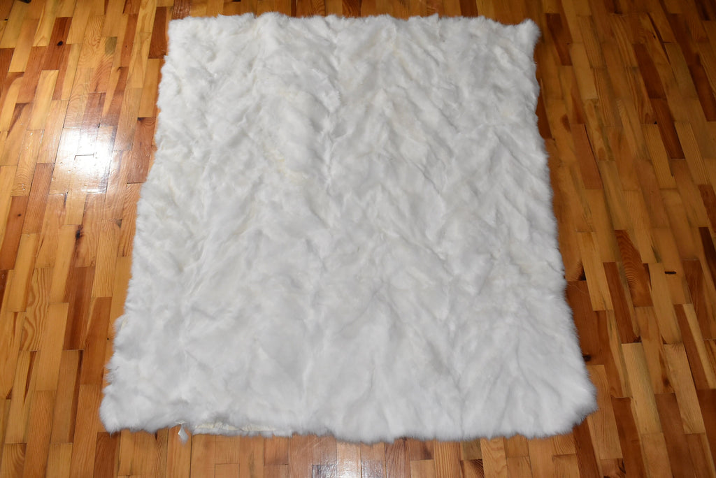 White Fur Blanket |  Fur Throw | Natural Rabbit  Fur  Blanket | Fur Throw | Fluffy Fur blanken Ideal For Your home decor