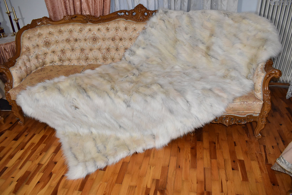Real Coyote Fur Blanket |  Natural Coyote Fur Bed Spread |  Fur Throw | Handmade Fur Blanket