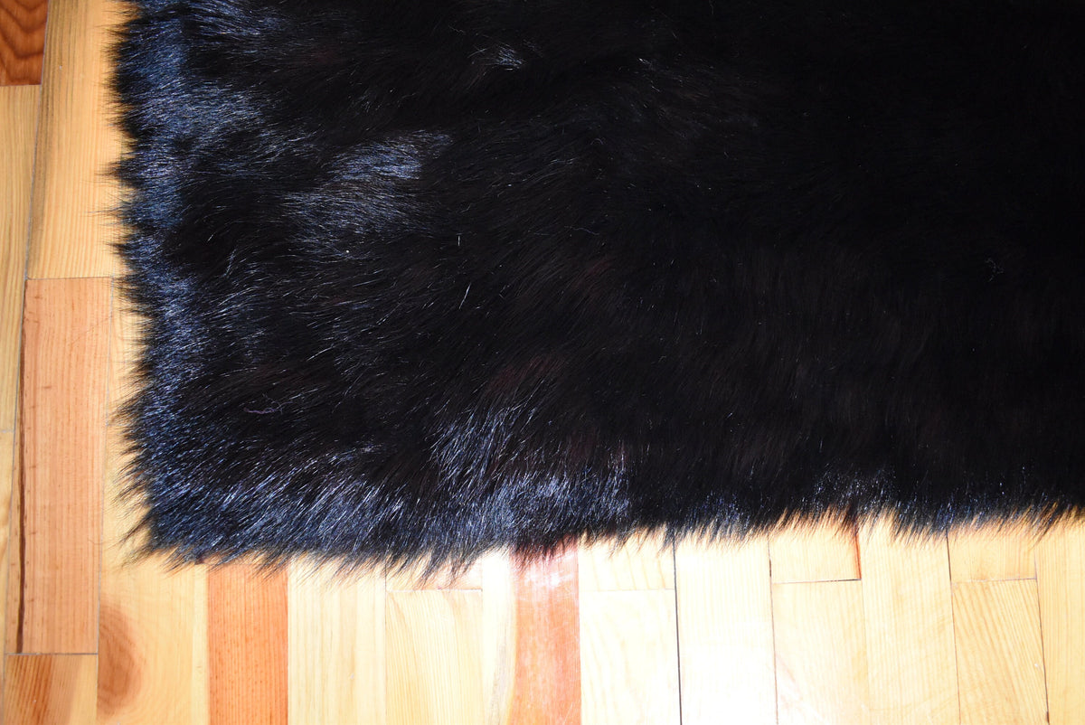 Handmade Fur  Blanket , Black Fox Fur Throw , Fur Throw bedspread ,Fur Fox blanket throw  , Home Decor