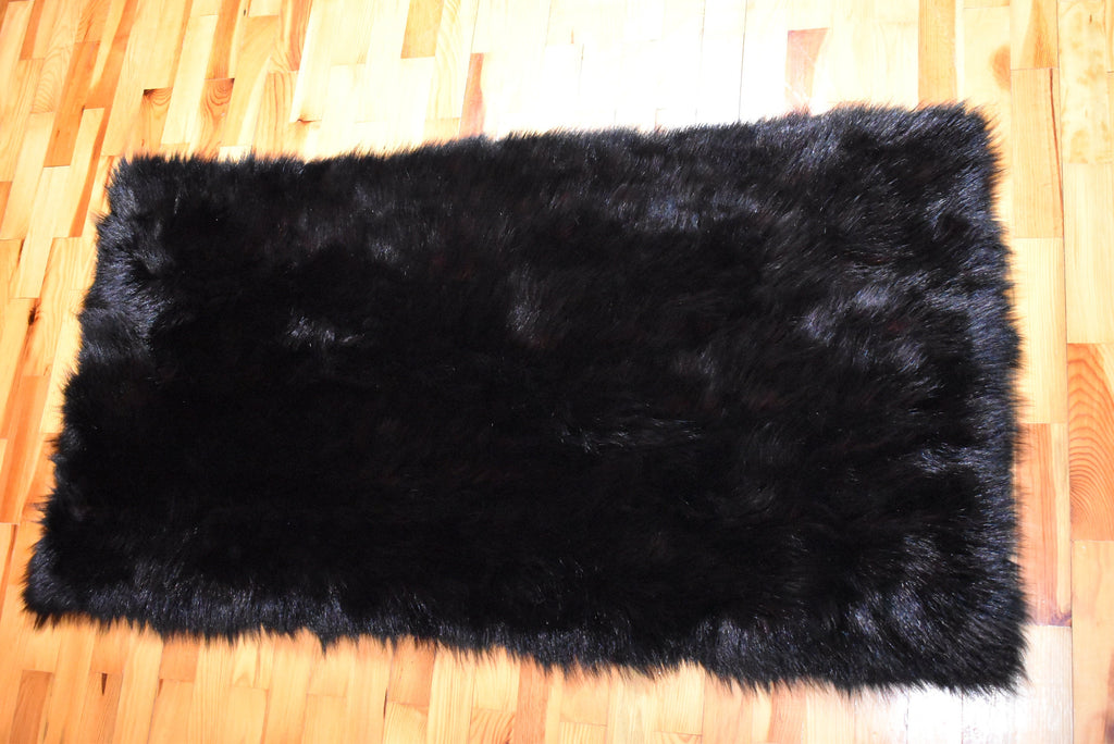 Handmade Fur  Blanket , Black Fox Fur Throw , Fur Throw bedspread ,Fur Fox blanket throw  , Home Decor