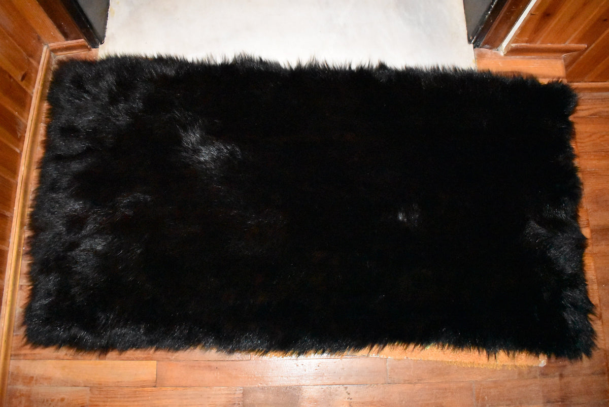 Handmade Fur  Blanket , Black Fox Fur Throw , Fur Throw bedspread ,Fur Fox blanket throw  , Home Decor
