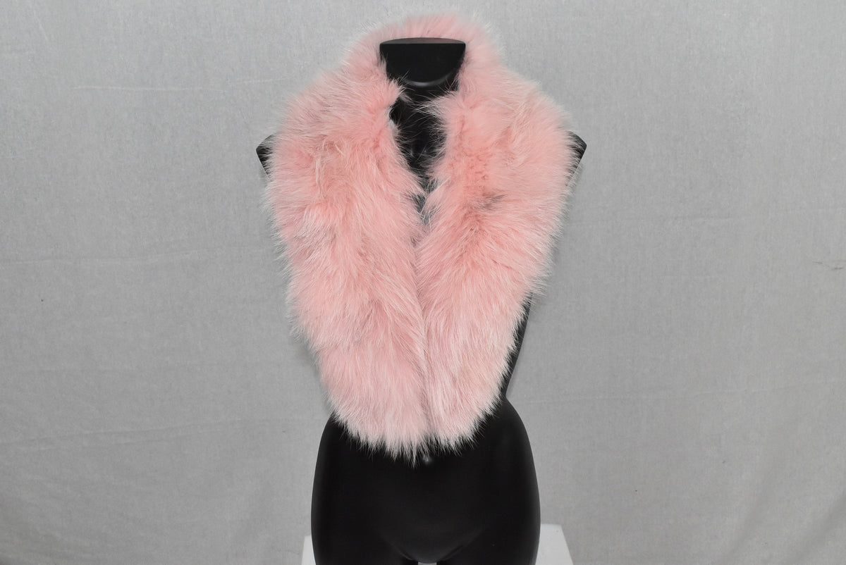 Gift For Her | Pink Fur Collar | Detachable fur collar  | Natural Fox Fur Collar | Fur Collar Jacket