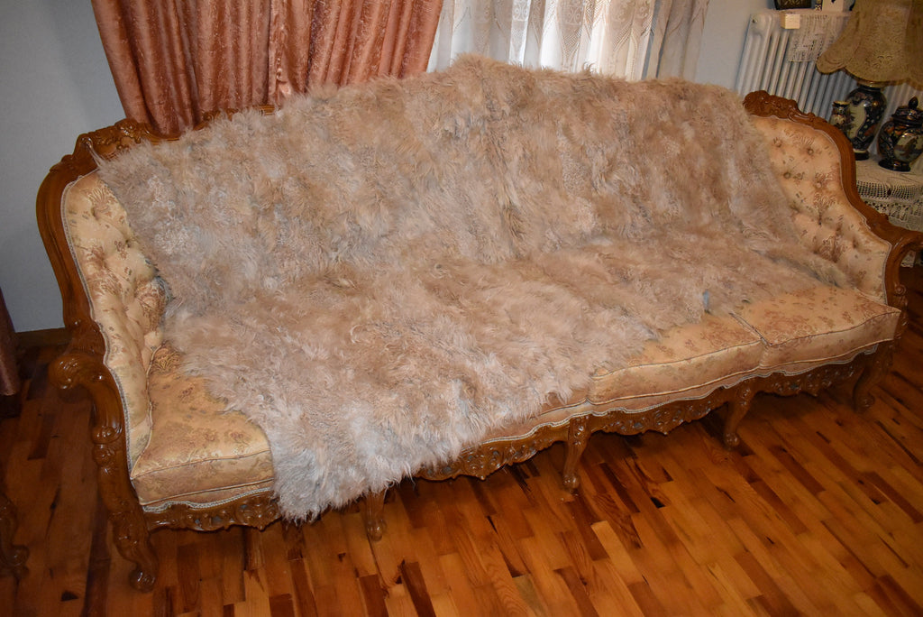 Mongolian Fur Throw |  Fur Blanket Throw  | Natural  Fur  Blanket | Fur Throw | Fluffy Fur blanken Ideal For Your home decor