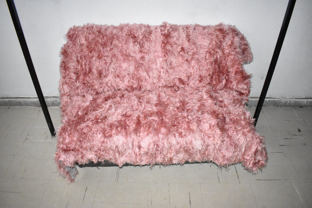 Real Mongolian Fur Throw |  Pink Fur Blanket Throw  | Natural  Fur  Blanket | Fur Throw | Fluffy Fur blanken Ideal For Your home decor