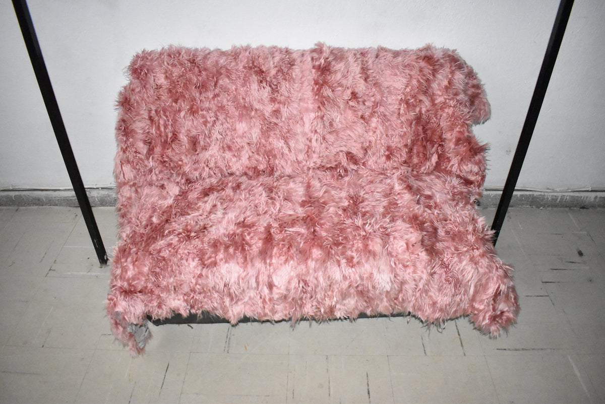 Real Mongolian Fur Throw |  Pink Fur Blanket Throw  | Natural  Fur  Blanket | Fur Throw | Fluffy Fur blanken Ideal For Your home decor