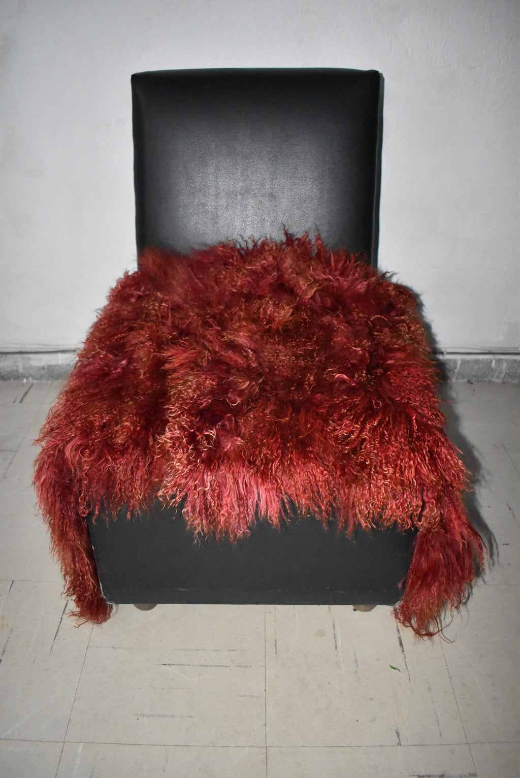 Red Mongolian Fur Throw |  Fur Blanket Throw  | Real Fur Throw | Luxurious Bedspread