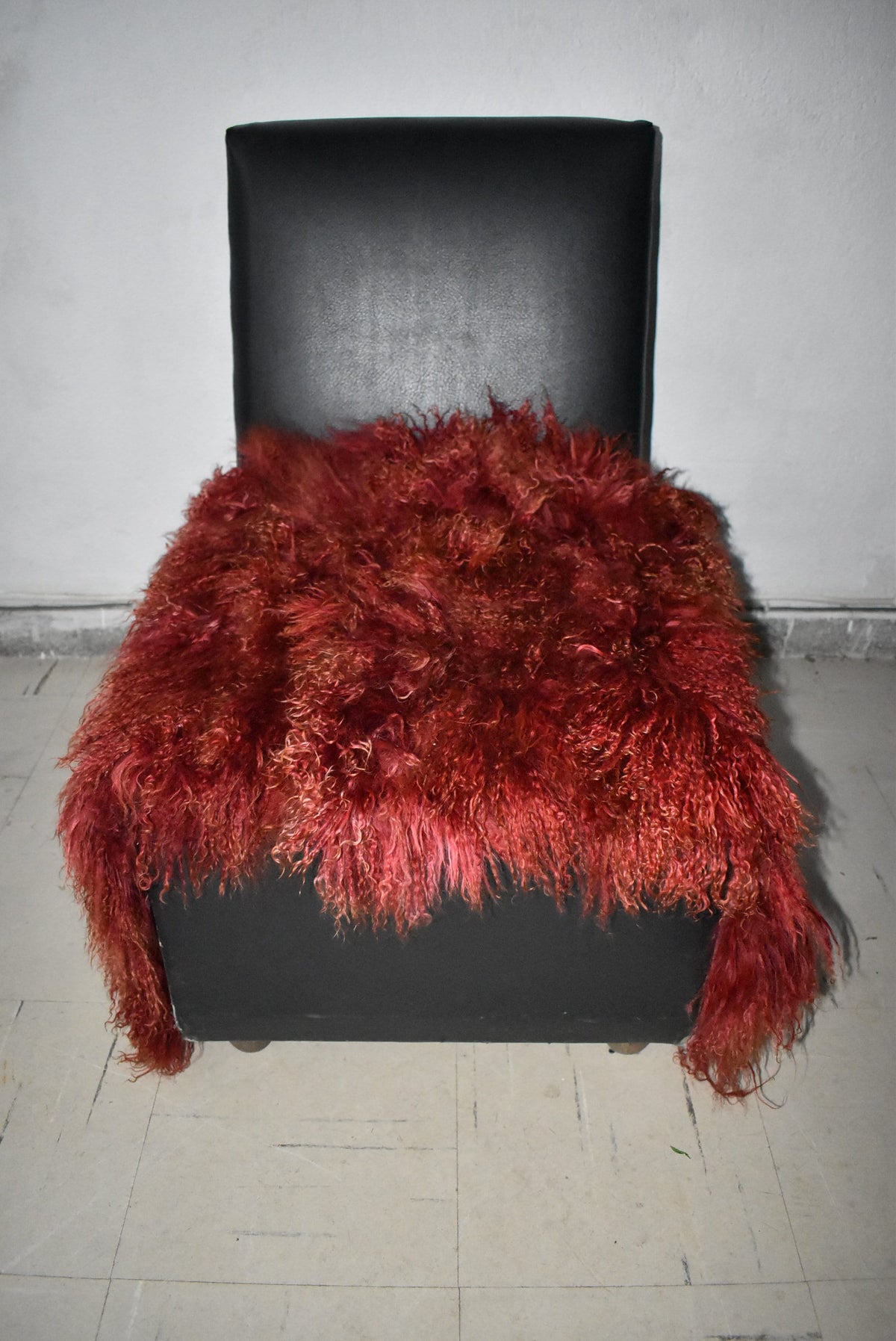Red Mongolian Fur Throw |  Fur Blanket Throw  | Real Fur Throw | Luxurious Bedspread