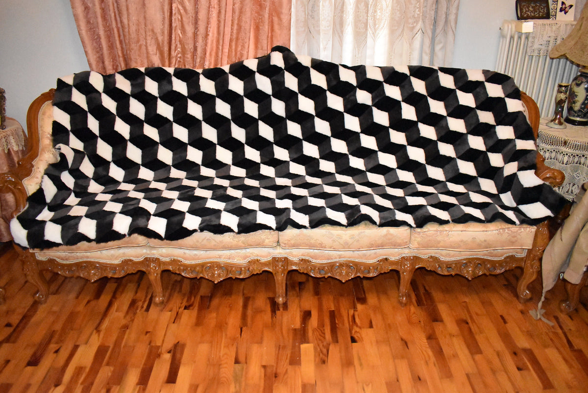Shearling Fur Blanket Throw Cover | 3D Fur Throw | Sheepskin Fur Bedspread