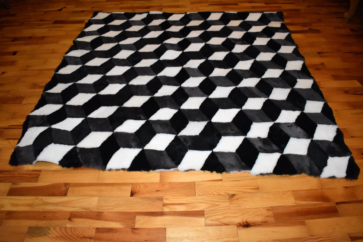 Shearling Fur Blanket Throw Cover | 3D Fur Throw | Sheepskin Fur Bedspread