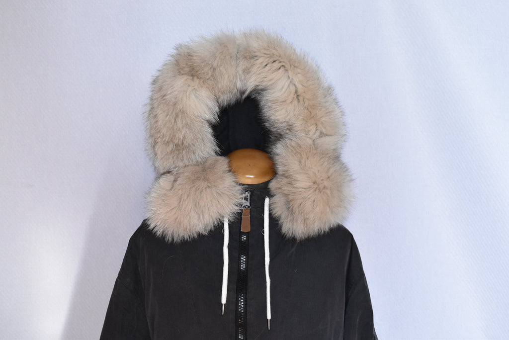Fox Fur Stripe   | Detachable Fur Trim For Hood | Fur For Hood | Fox Fur Collar | Beige Fur Scarf | Fur For Parka