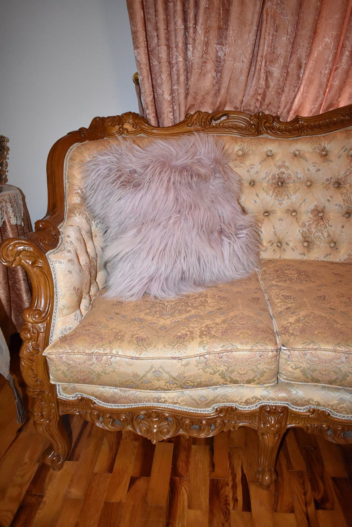 Mongolian Sheepskin Pillows | Baby Pink Fur Sheepskins Pillows | Mongolian Lamp Pillow
