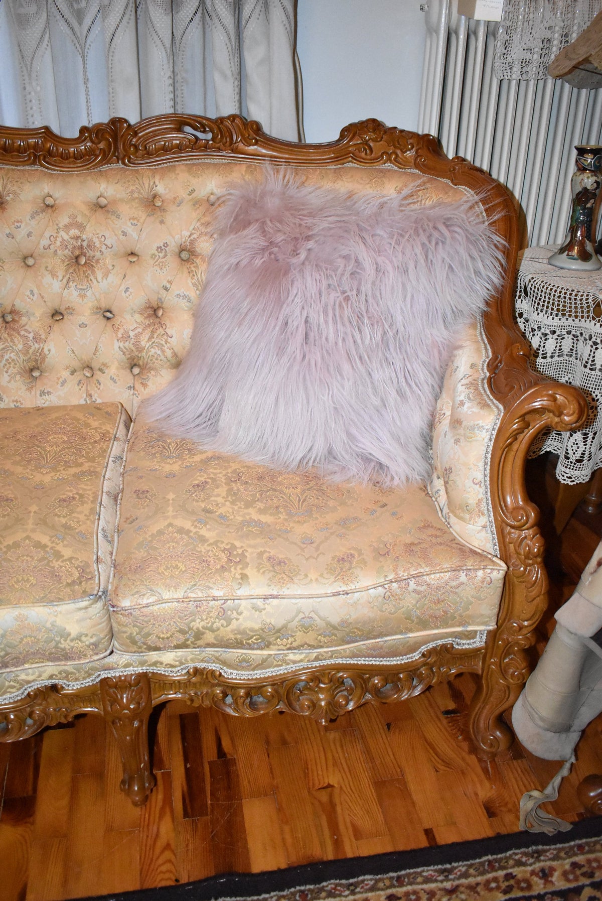 Mongolian Sheepskin Pillows | Baby Pink Fur Sheepskins Pillows | Mongolian Lamp Pillow