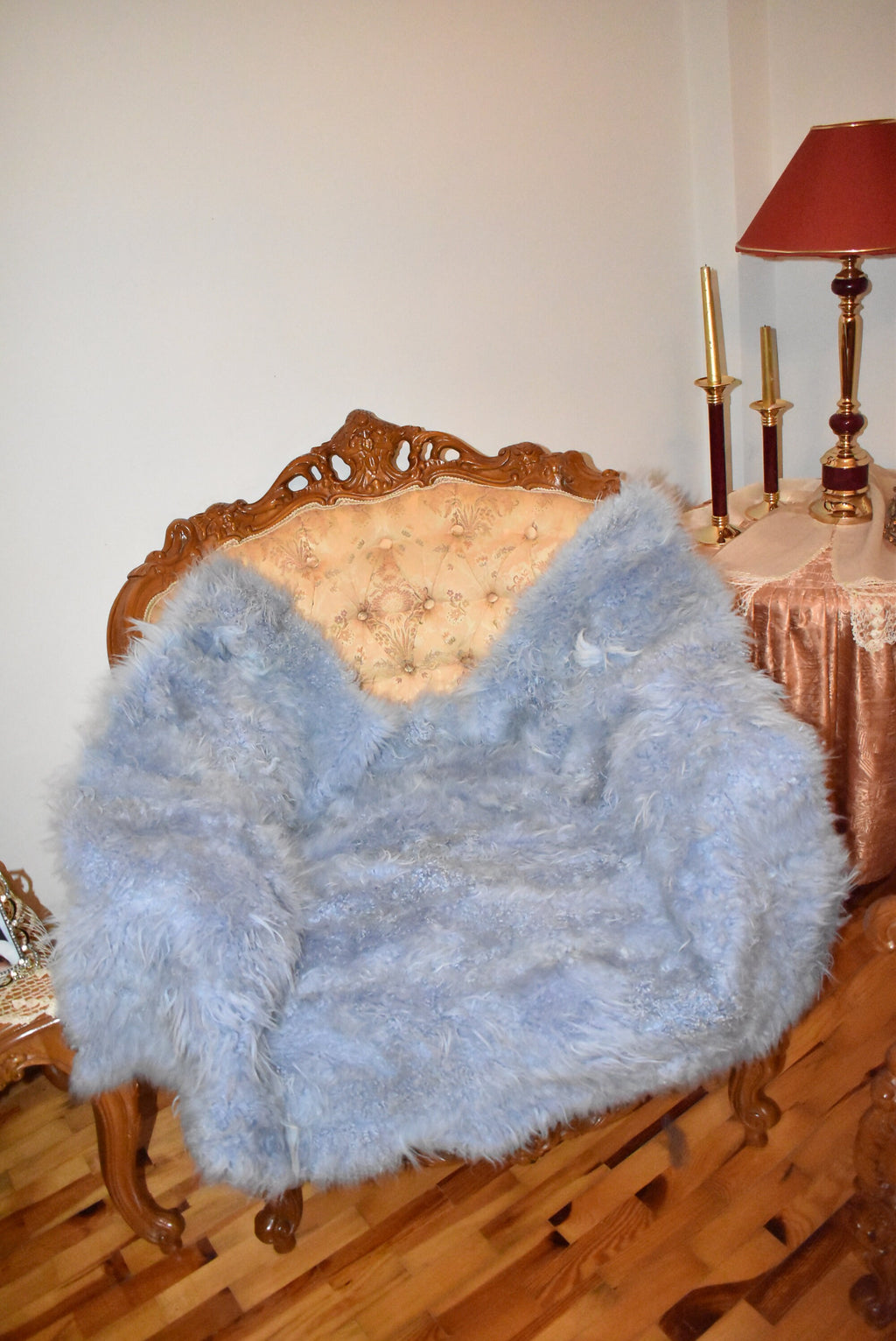 Mongolian Fur Blanket |  Fur Blanket Throw  | Natural  Fur  Blanket | Fur Throw | Fluffy Fur blanken Ideal For Your home decor