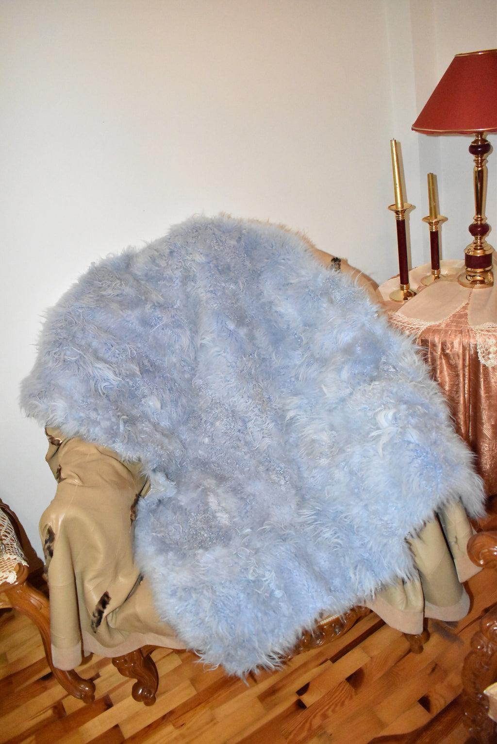 Mongolian Fur Blanket |  Fur Blanket Throw  | Natural  Fur  Blanket | Fur Throw | Fluffy Fur blanken Ideal For Your home decor