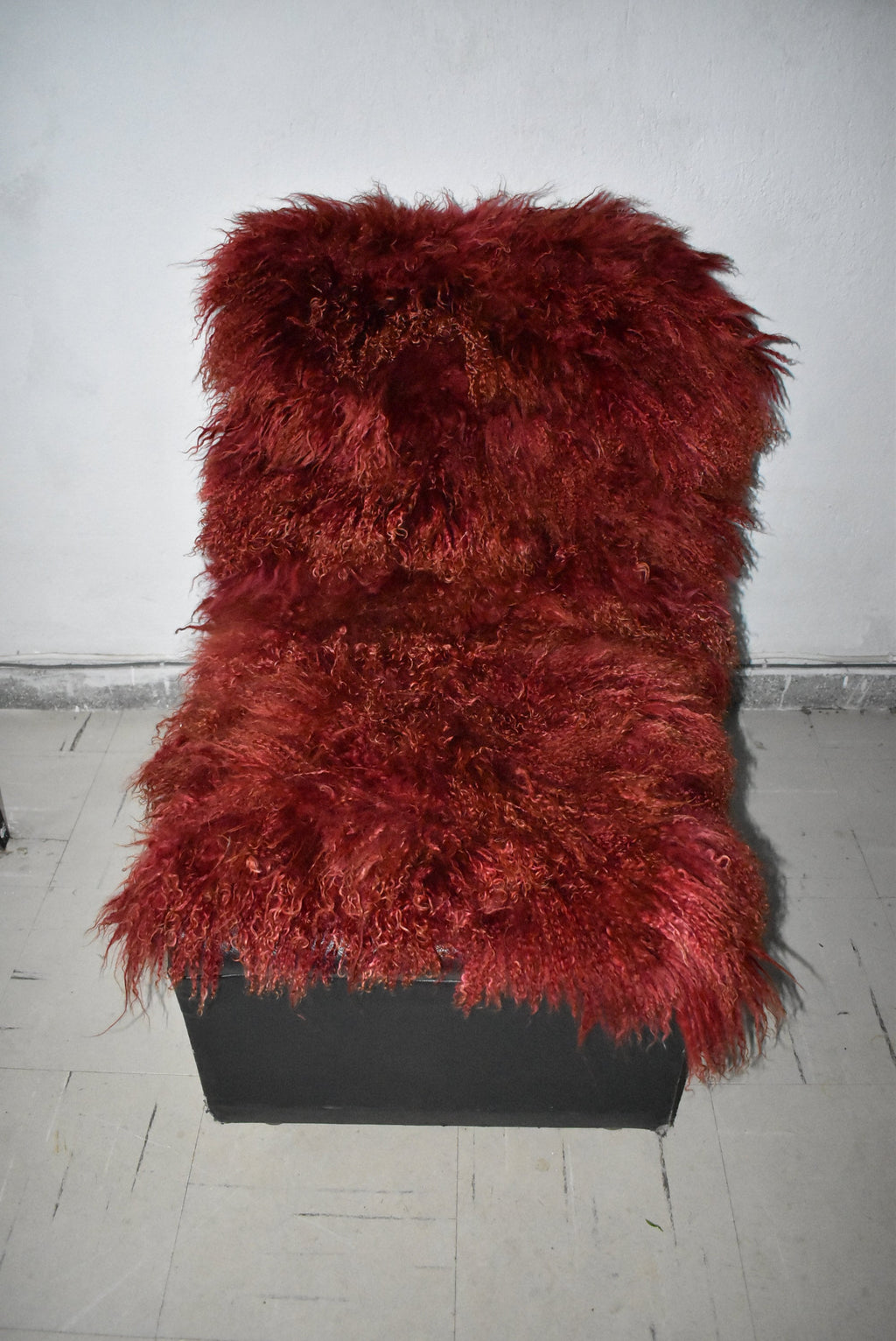 Red Mongolian Fur Throw |  Fur Blanket Throw  | Real Fur Throw | Luxurious Bedspread