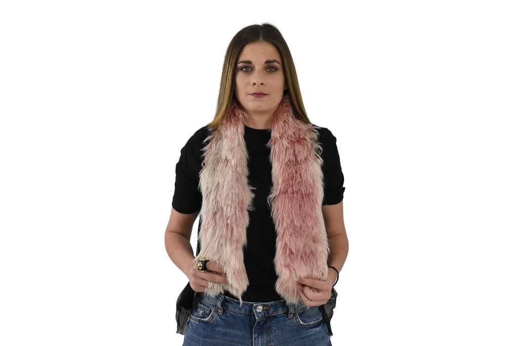 New Real Natural Pink collor tibet lamb Fur Scarf