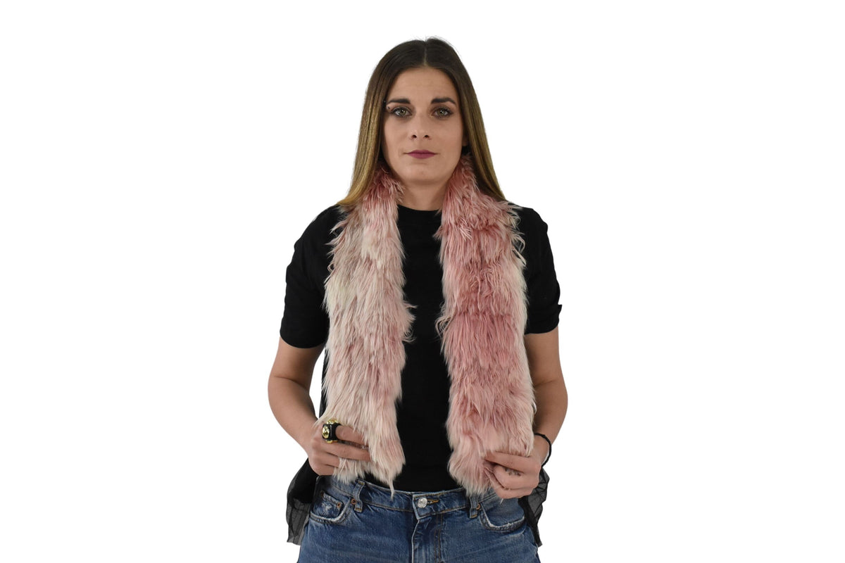 New Real Natural Pink collor tibet lamb Fur Scarf