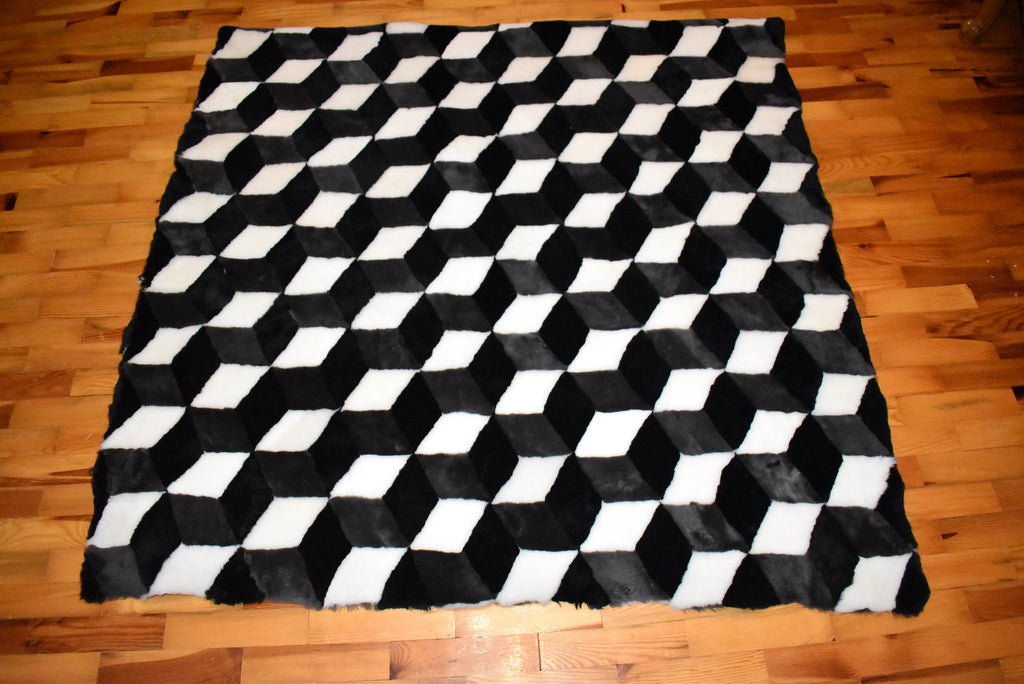 Shearling Fur Blanket Throw Cover | 3D Fur Throw | Sheepskin Fur Bedspread