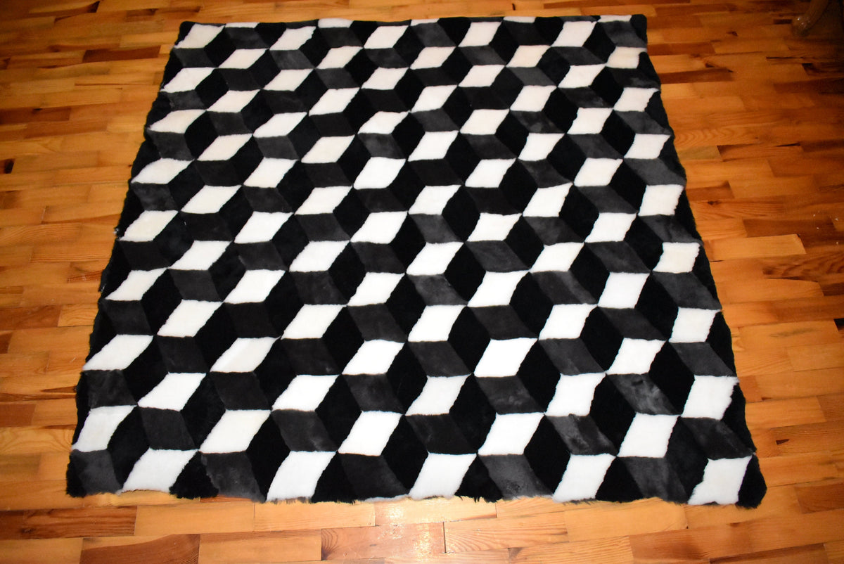 Shearling Fur Blanket Throw Cover | 3D Fur Throw | Sheepskin Fur Bedspread