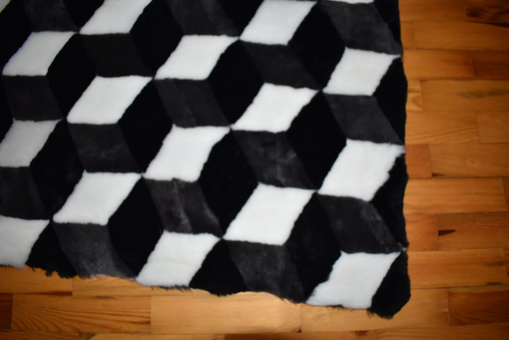 Shearling Fur Blanket Throw Cover | 3D Fur Throw | Sheepskin Fur Bedspread