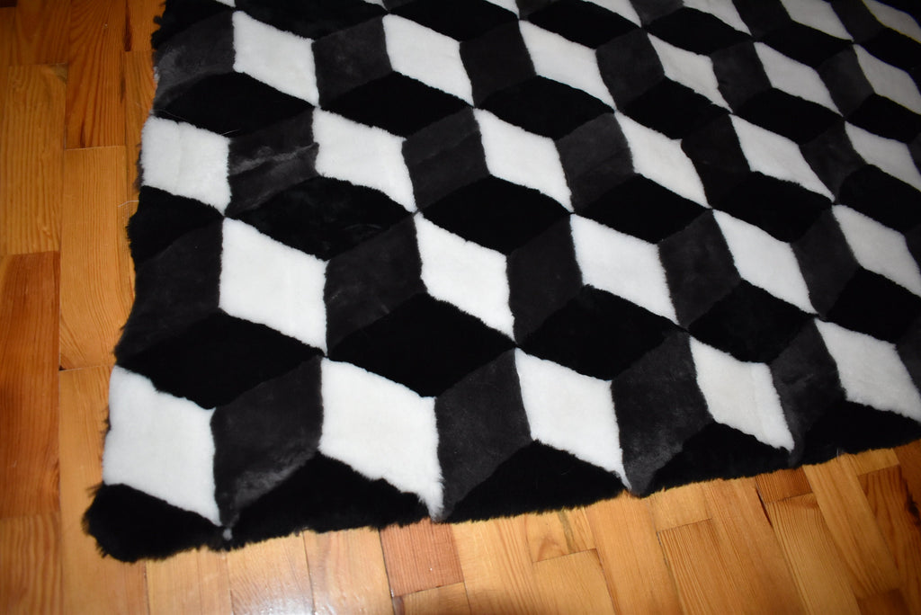 Shearling Fur Blanket Throw Cover | 3D Fur Throw | Sheepskin Fur Bedspread
