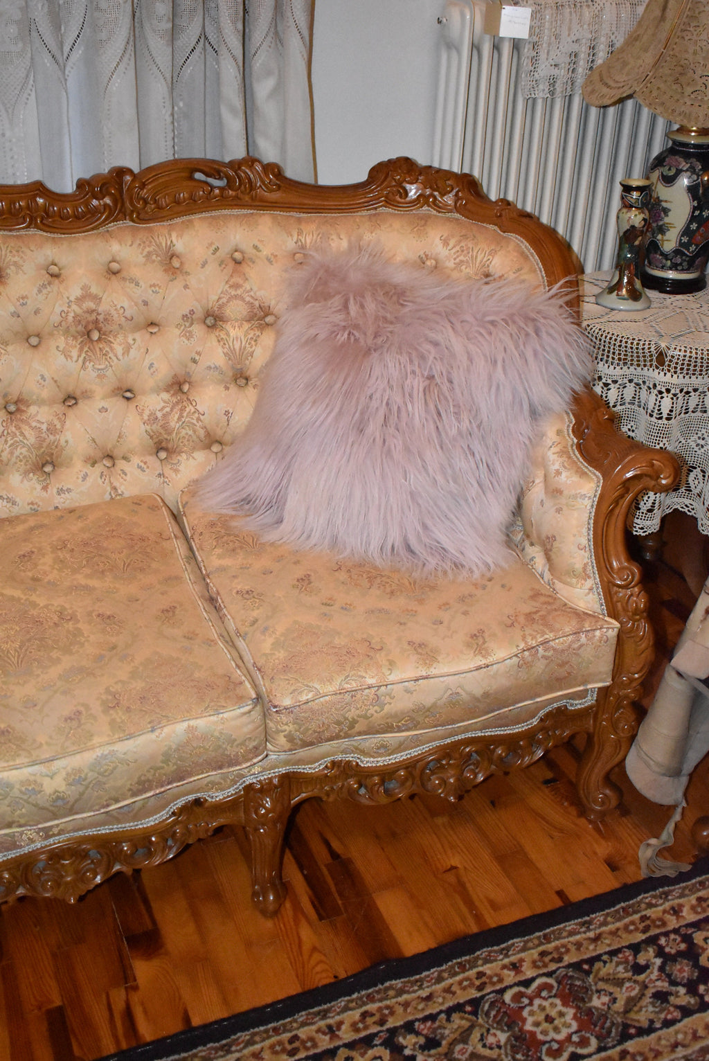 Mongolian Sheepskin Pillows | Baby Pink Fur Sheepskins Pillows | Mongolian Lamp Pillow