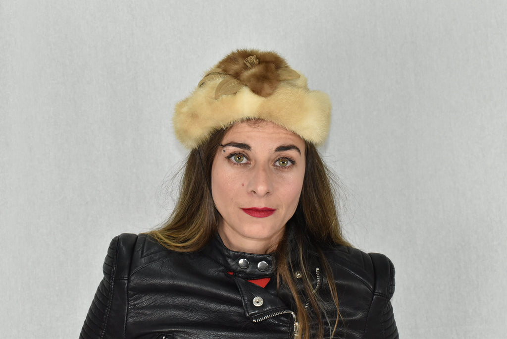 Vintage style mink Fur Hat | Fur Hat | Mink Fur Hat | Fur Cap  | Chic Fur Hat | Winter Hat For Women | Gift For Her