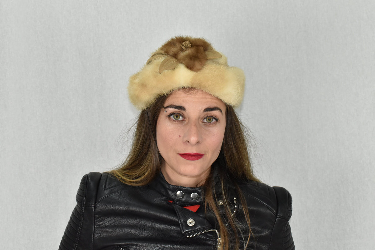Vintage style mink Fur Hat | Fur Hat | Mink Fur Hat | Fur Cap  | Chic Fur Hat | Winter Hat For Women | Gift For Her